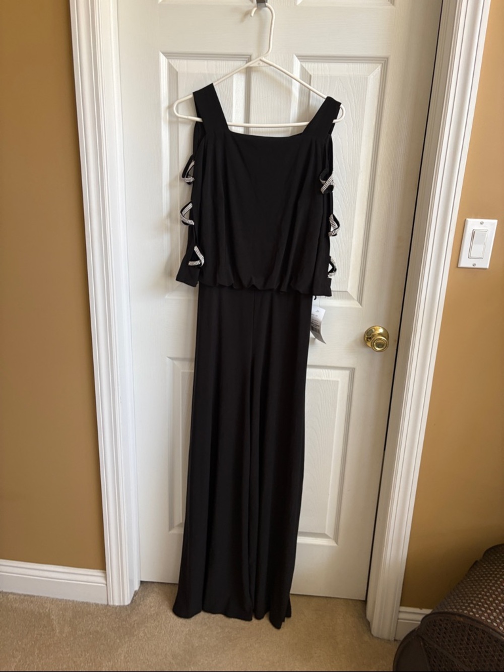 MSK Black Maxi Dress with Side Embellishments